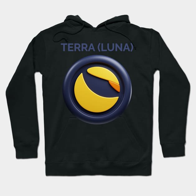 TERRA LUNA 3d front view rendering cryptocurrency Hoodie by YousifAzeez